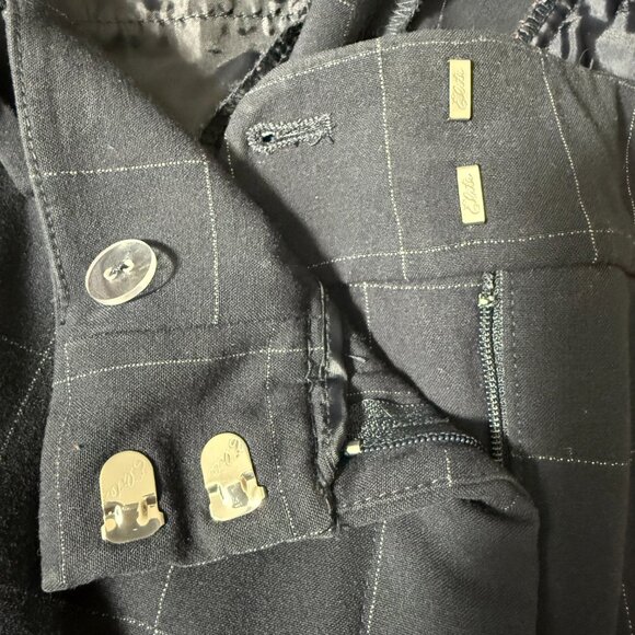 Chico's Fabulously Slimming 3 (US 16) Ankle Pants Navy Blue Windowpane Plaid - Picture 4 of 14